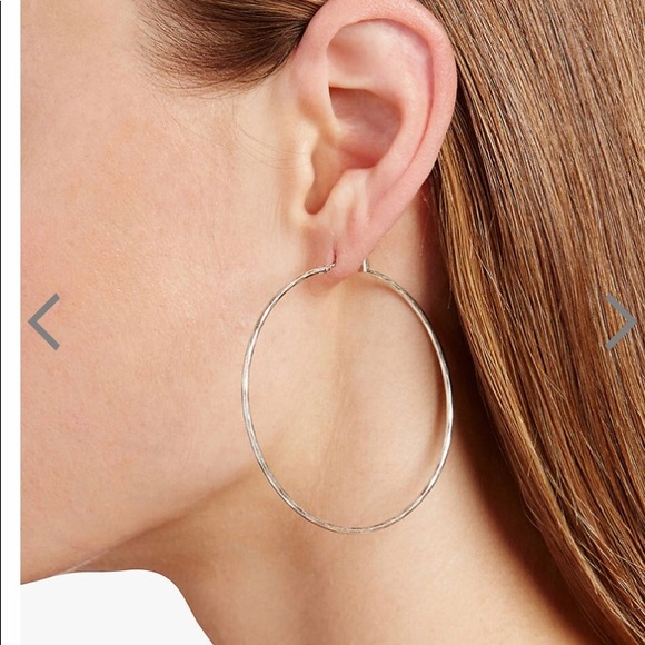 LAST PAIR!! NEW big hammered silver hoop earrings - Picture 5 of 8